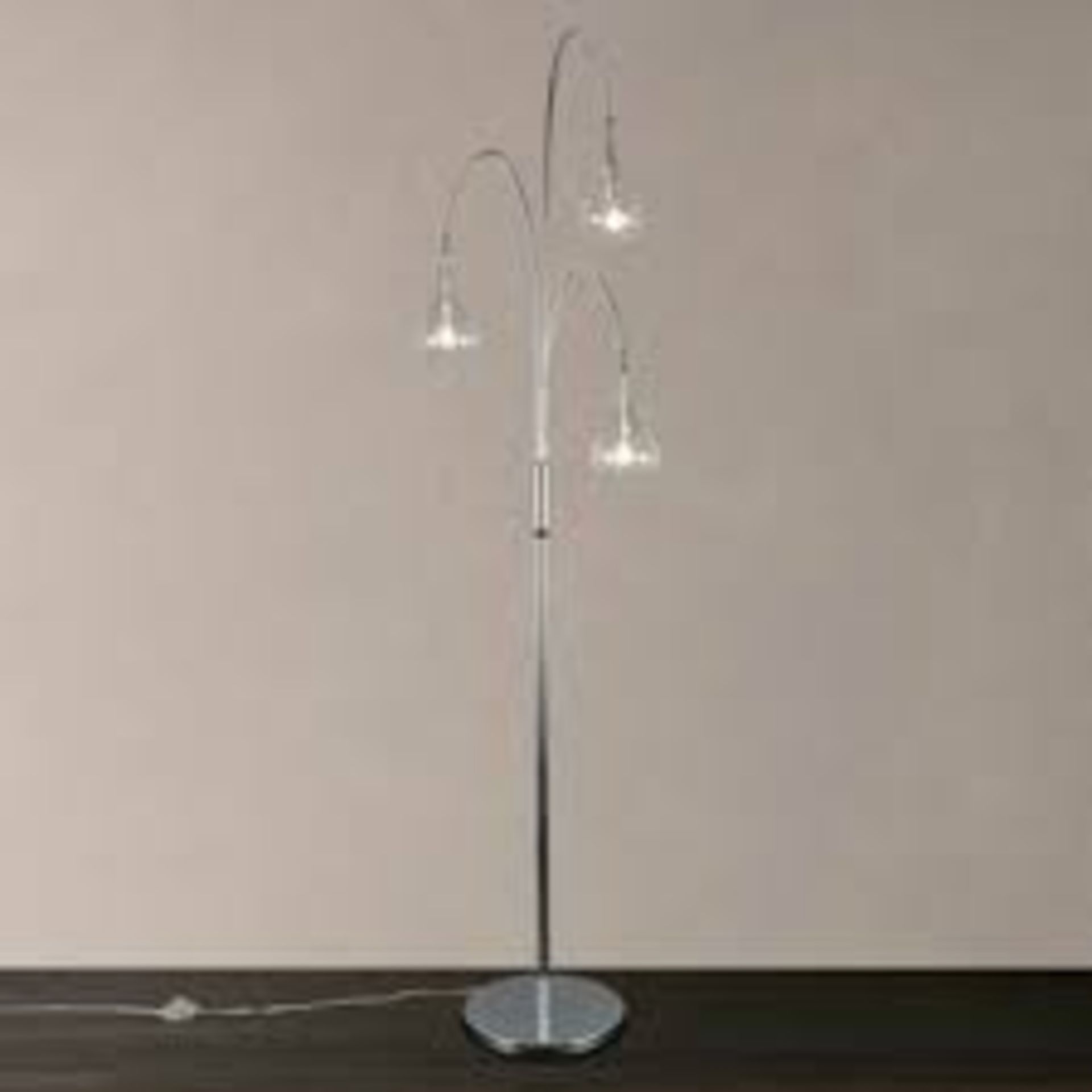 Boxed John Lewis And Partners Jenson 3 Light Floor Standing Lamp In Chrome RRP £120 (RET00248789) (