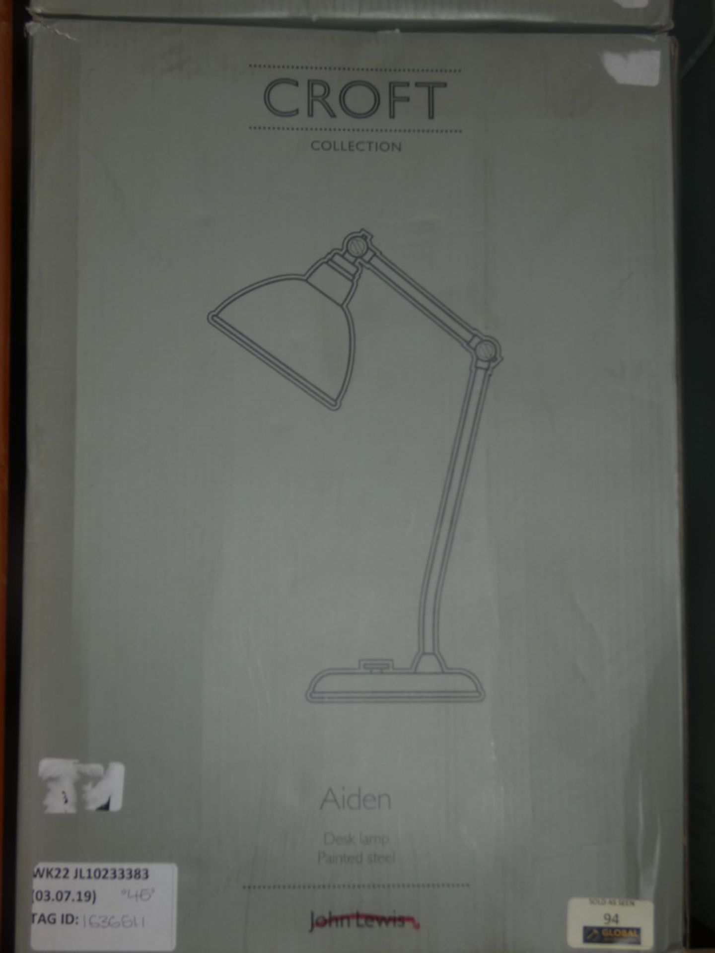 Boxed Croft Collection Aiden Painted Feel Desk Lamps RRP £65 Each (1636511) (1845697) (Viewings
