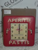 Boxed Lascelles Of London Aperitif Pastis Designer Wall Clock RRP£F35.0 (2151758)(Viewings And