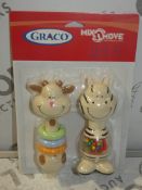 Lot to Contain 12 Brand New Graco Mix it And Move It Twin Pack Rattle Set RRP£10.0 Each (Viewings