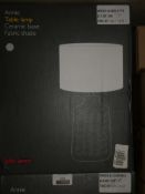 Lot to Contain 2 Boxed John Lewis And Partners Annie Fabric Shade Ceramic Base Table Lamp RRP£40.