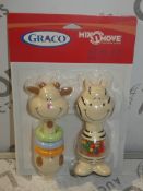 Lot to Contain 12 Brand New Graco Mix it And Move It Twin Pack Rattle Set RRP£10.0 Each (Viewings