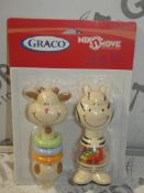 Lot to Contain 12 Brand New Graco Mix it And Move It Twin Pack Rattle Set RRP£10.0 Each (Viewings