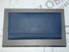 Boxed Brand New Octavo The Cheque Blue Leather Ladies Purse (Viewings And Appraisals Highly