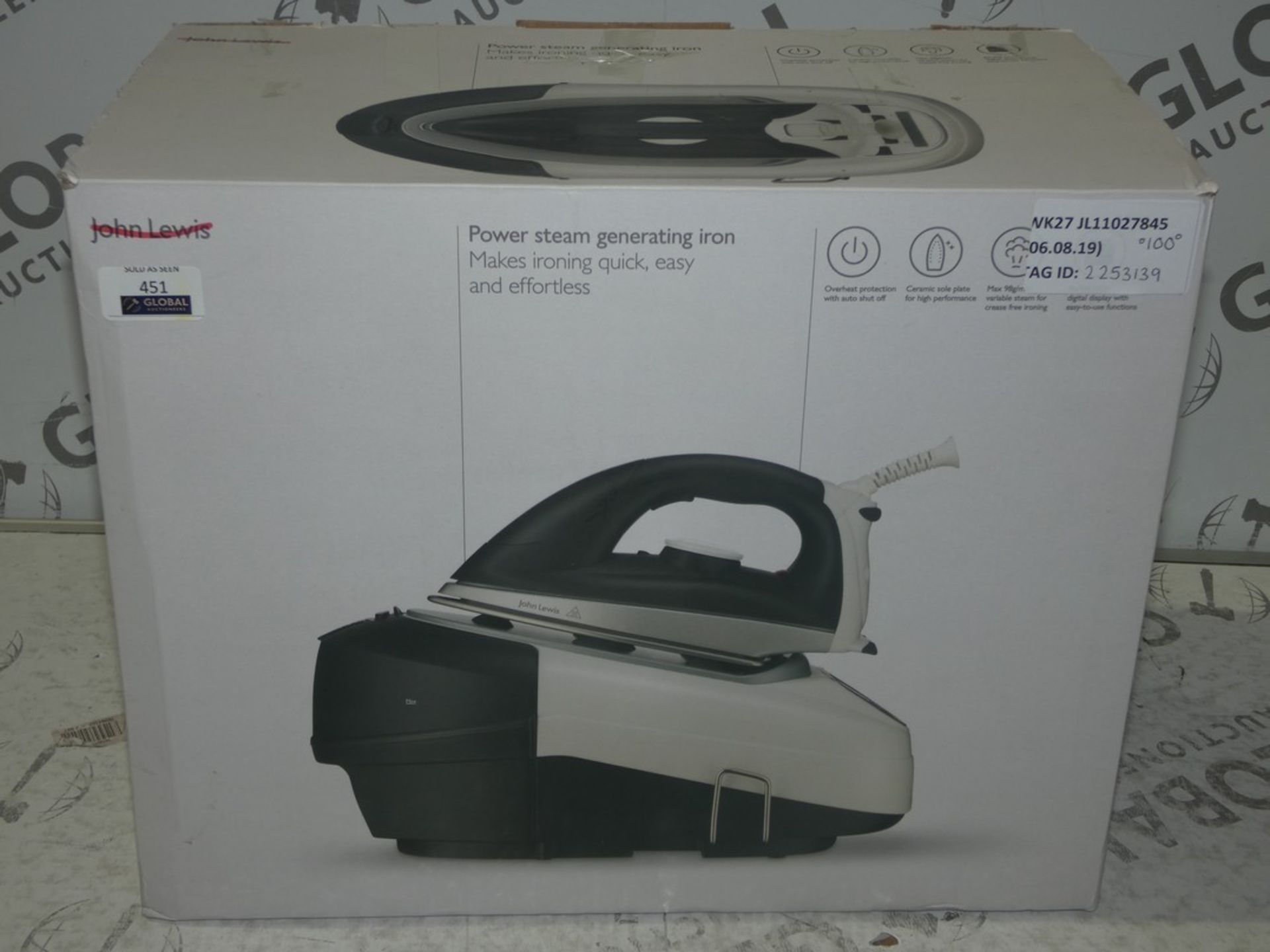 Lot to Contain 2 Boxed John Lewis And Partners Power Steam Generating Irons RRP£100.0 (2251319)(