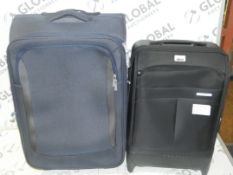 Lot to Contain 3 Assorted Small And Large Soft Shell 2 Wheel Suitcases And Cabin Bags RRP £70-95 (