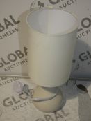 Lot to Contain 4 White Designer Side Table Lamps RRP£20.0 Each (RET00242005)(Viewings And Appraisals