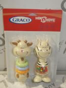 Lot to Contain 12 Brand New Graco Mix it And Move It Twin Pack Rattle Set RRP£10.0 Each (Viewings