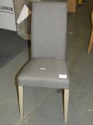 Asha Lydia Grey Mix Fabric Upholstered Designer Dining Chair RRP£90.0 (MP314767)(Viewings And