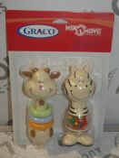 Lot to Contain 12 Brand New Graco Mix it And Move It Twin Pack Rattle Set RRP£10.0 Each (Viewings