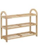 Boxed House By John Lewis Three Tier Wood And Metal Shoe Bench RRP£80.0(1586748)(Viewings And