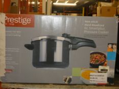 Boxed Prestige Non Stick Hard Anodised 6 Litre Smart Plus Pressure Cooker RRP £75 (RET00440212) (