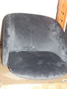 Boxed Pair Of Milo Grey Fabric Upholstered Round Back Designer Dining Chairs(Viewings And Appraisals