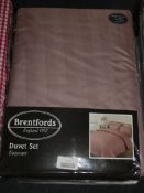 Lot To Contain Brentfords Easy Care Duvet Set In Superkingsize Satin Stripe Vintage Pink