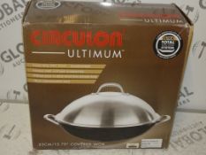 Boxed Circulon Ultimum Non Stick 35cm Covered Wok RRP £110 (2252275) (Viewings And Appraisals Are