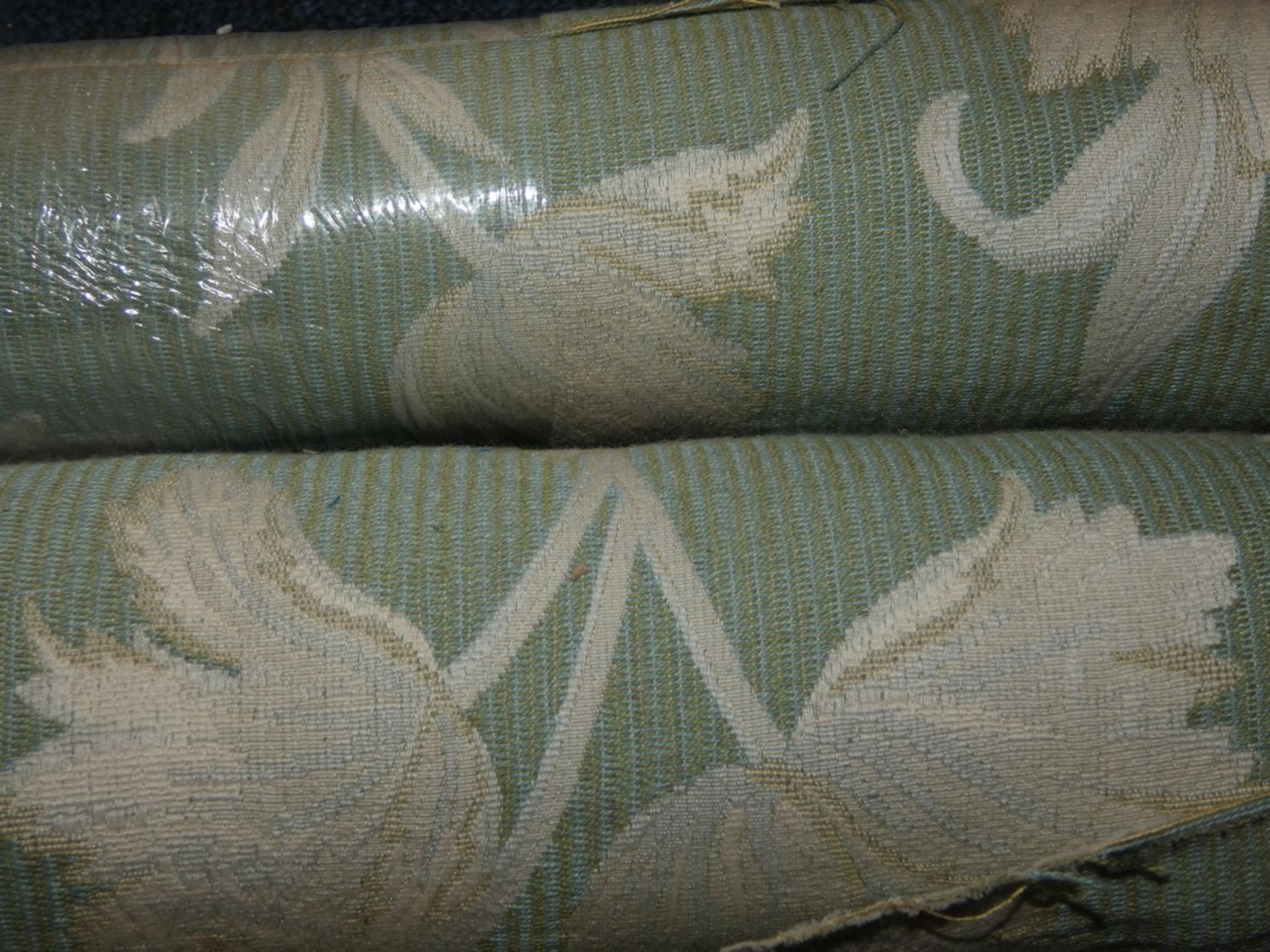 Lot To Contain 2 Rolls Of Green Floral Print Fabric Upholstery Material RRP £80 (1683554) (