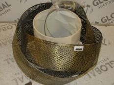 Boxed John Lewis And Partners Aria Antique Brass Finish Linen Shade Ceiling Light Pendant RRP£120.