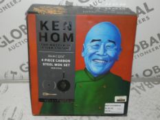 Boxed Ken Home Excellence 4 Piece Carbon Steel Wok Set RRP £50 (RET00233425) (Viewings And