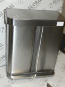 Simple Human Twin Recycling Stainless Steel Step Can RRP £180 (RET00131188) (Viewings And Appraisals