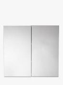 Boxed John Lewis And Partners Double Door Gloss White Mirrored Bathroom Cabinet RRP £60 (