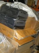 Pallet to Contain a Large Amount of John Lewis Items to Include Pillows, Suitcases, Lights, Bath