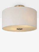 Boxed John Lewis And Partners Jamieson Semi Flush Satin Nickel Effect Ceiling Light Fitting RRP £
