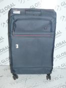 John Lewis And Partners Large Navy Blue Soft Shell Spinner Suitcases RRP £130 Each (RET00029088) (