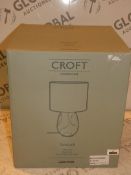 Boxed Croft Collection John Lewis And Partners Burdock Glass Base Cotton Linen Mix Shade Table