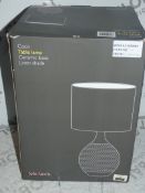 Boxed John Lewis And Partners Ceramic Base Fabric Shade Table Lamp RRP £70 (RET00022560) (Viewings