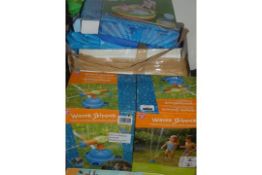 Assorted Children's Toy Items To Include Play Mobil Dragons Best Way Inflatable 3 Ring Pools And
