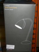Boxed John Lewis And Partners Chelsea Pewter Plated Touch Control Lamps RRP £40 Each (