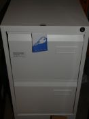 White Metal Rocking 2 Draw Filing Cabinet RRP £100 (2318023) (Viewings And Appraisals Are Highly