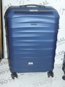John Lewis And Partners 360 Wheel Hard Shell Designer Trolley Luggage Suitcase In Midnight Blue