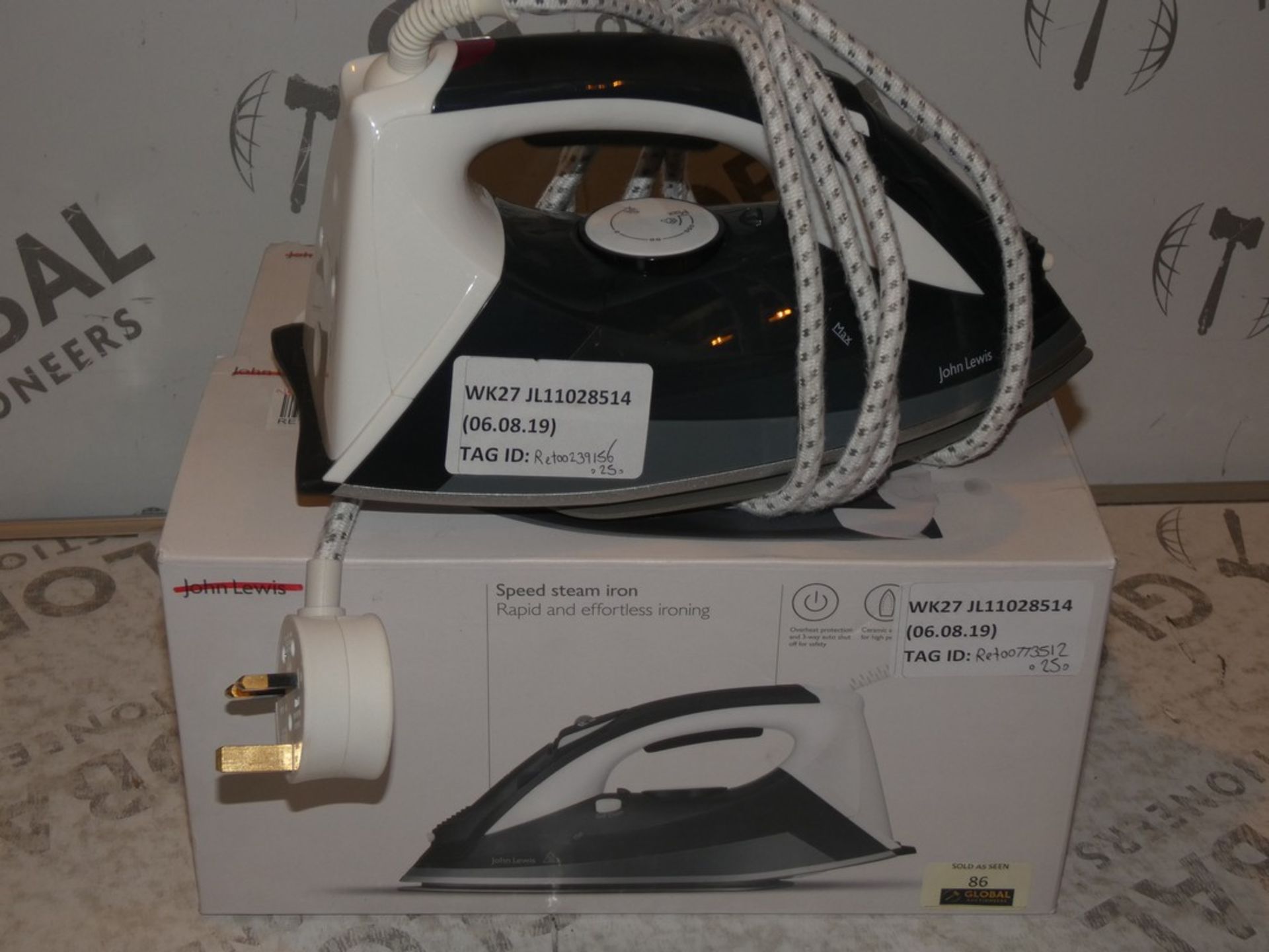 Assorted Boxed And Unboxed John Lewis And Partners Speed Steam Irons RRP £25 Each (RET00239156) (
