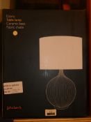 Boxed John Lewis And Partners Ebony Ceramic Base Fabric Shade Designer Table Lamp RRP £110 (2333256)