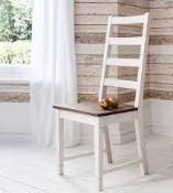 The Canterbury Dining Chair Pair White And Dark Pine RRP £150 (Viewings And Appraisals Are Highly