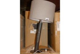 Ash Base Fabric Shade Designer Table Lamp RRP £110 (In Need Of Attention) (1762444) (Viewings And
