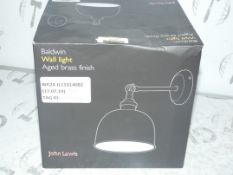 Boxed John Lewis And Partners Baldwin Aged Brass Single Wall Light RRP £55 (1876438) (Viewings And