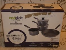 Boxed EaziGlide Never Stick Slate Non Stick Four Piece Pan Set RRP£100.0(RET00684643)(Viewings And