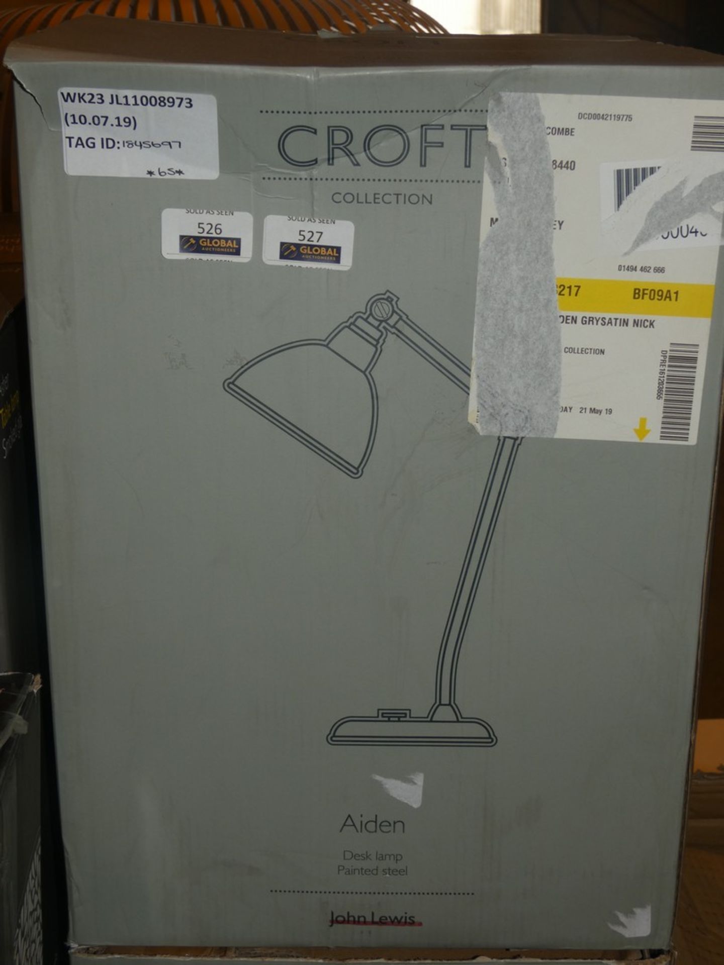 Boxed Croft Collection Aiden Painted Steel Desk Lamps RRP £60 Each (2125136)(Viewing or Appraisals