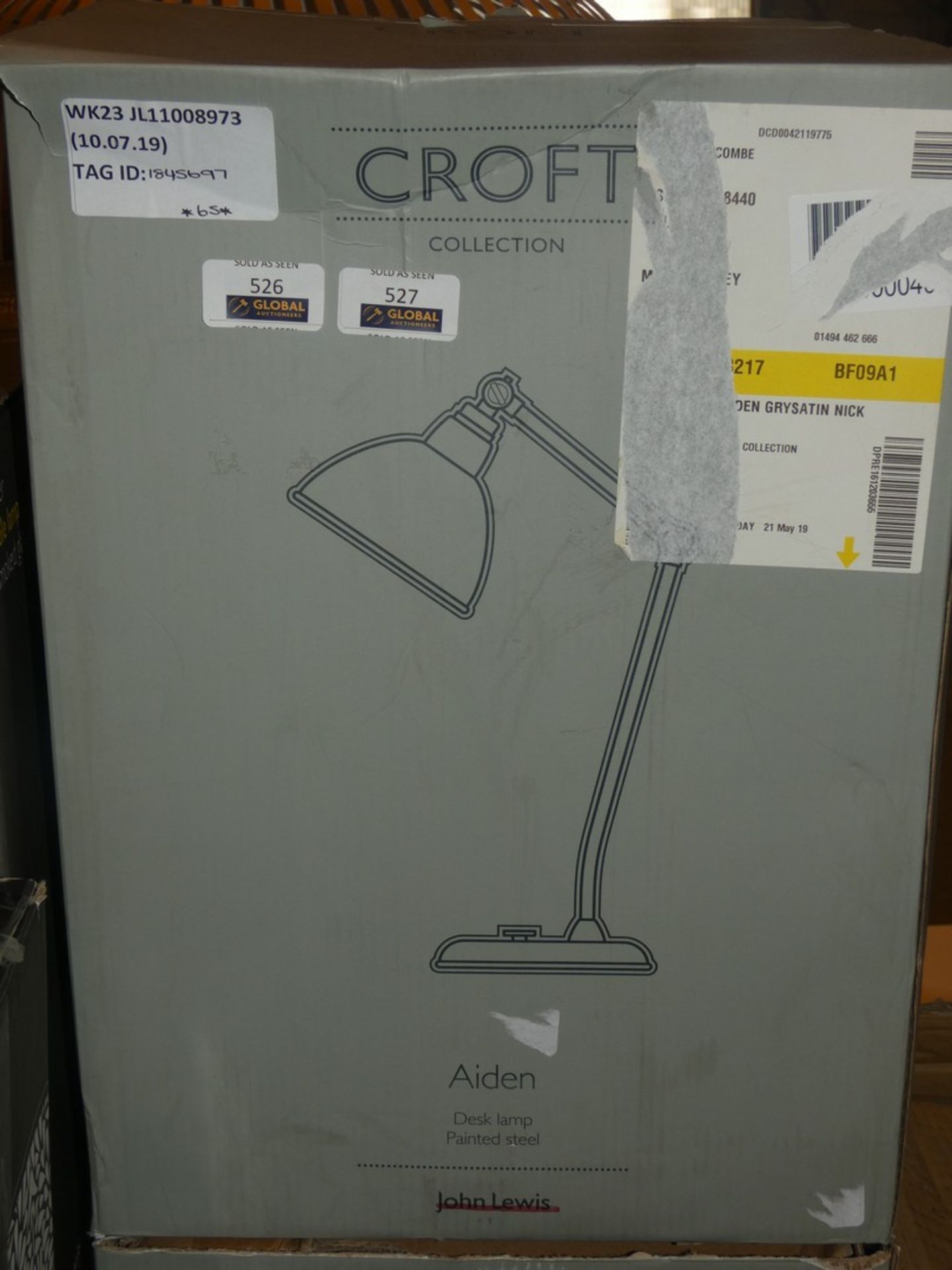 Boxed Croft Collection Aiden Painted Steel Desk Lamps RRP £60 Each (1845697)(1697220)(Viewing or