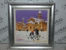 Winter Wonderland Piazza Pigeons By Rogers Peter J Framed Wall Art Picture RRP £125 (2136788) (