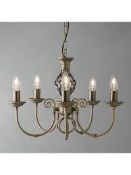 Boxed Malik 5 Light Ceiling Light Fitting In Antique Brass Finish RRP £110 (2310915) (Viewings And