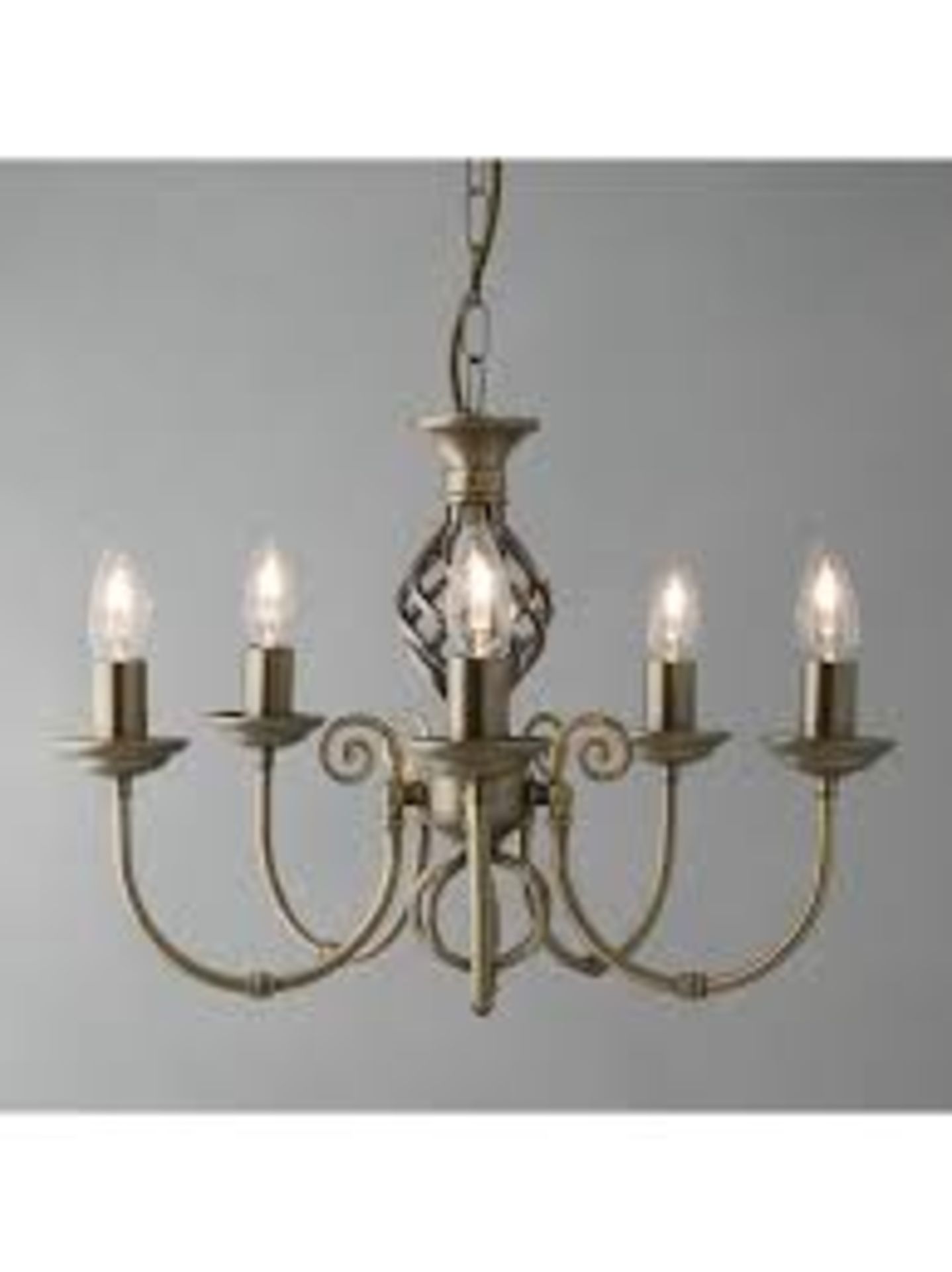 Boxed Malik 5 Light Ceiling Light Fitting In Antique Brass Finish RRP £110 (2310915) (Viewings And