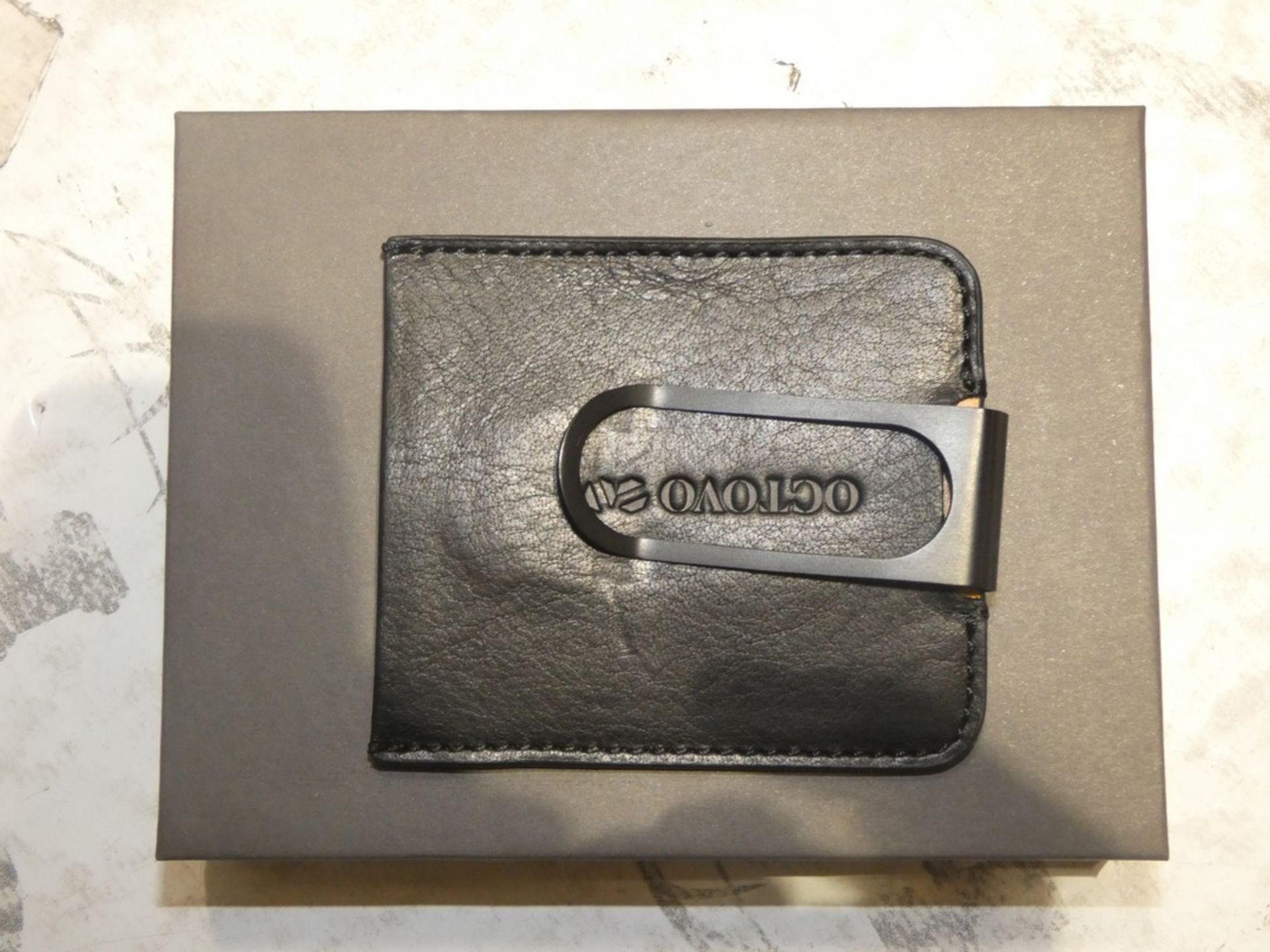 Boxed Octavo Black Leather The Jewelist Money Clip