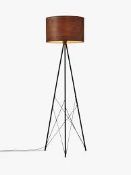 Boxed John Lewis And Partners Mia Painted Steel Walnut Vanear Floor Lamp RRP £180 (2387356) (