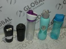 Assorted Items To Include Aladdin Flasks, Travel Cups, Sistema Travel Box And Bottles And Bobble