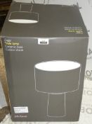 Boxed John Lewis And Partners Ziggy Ceramic Base Cotton Shade Table RRP £35 (2278577) (Viewings