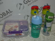 Assorted Items To Include Toy Story Water Bottles, Aladdin Water Bottles And Sistema Lunch Boxes