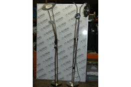 Assorted Stainless Steel And Antique Brass Lamps In Need Of Attention (Viewings And Appraisals Are